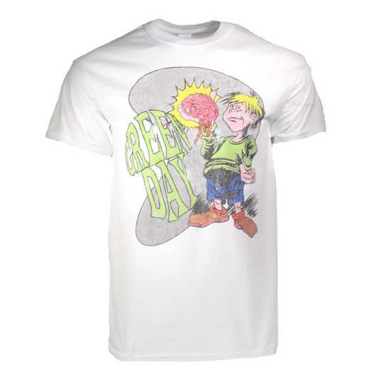 Green Day Vintage Style Brain Boy Graphic T-Shirt