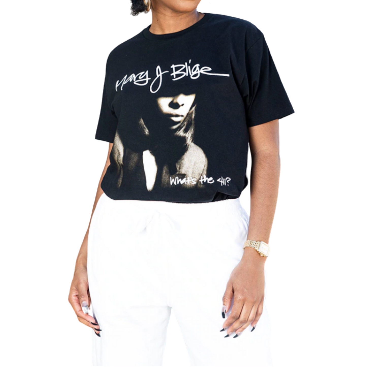 Mary J. Blige 411 Album Cover Vintage Style Graphic T-Shirt
