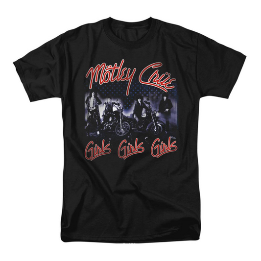 Motley Crue Vintage Style Girls Girls Girls Graphic T-Shirt