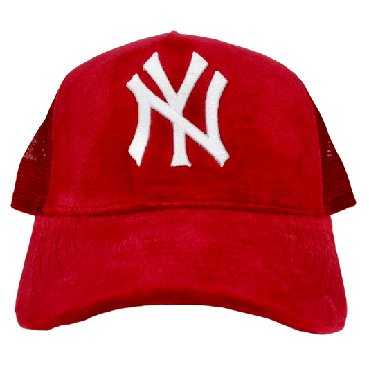 Shmeel NYC Red Velvet NY Logo Trucker Hat