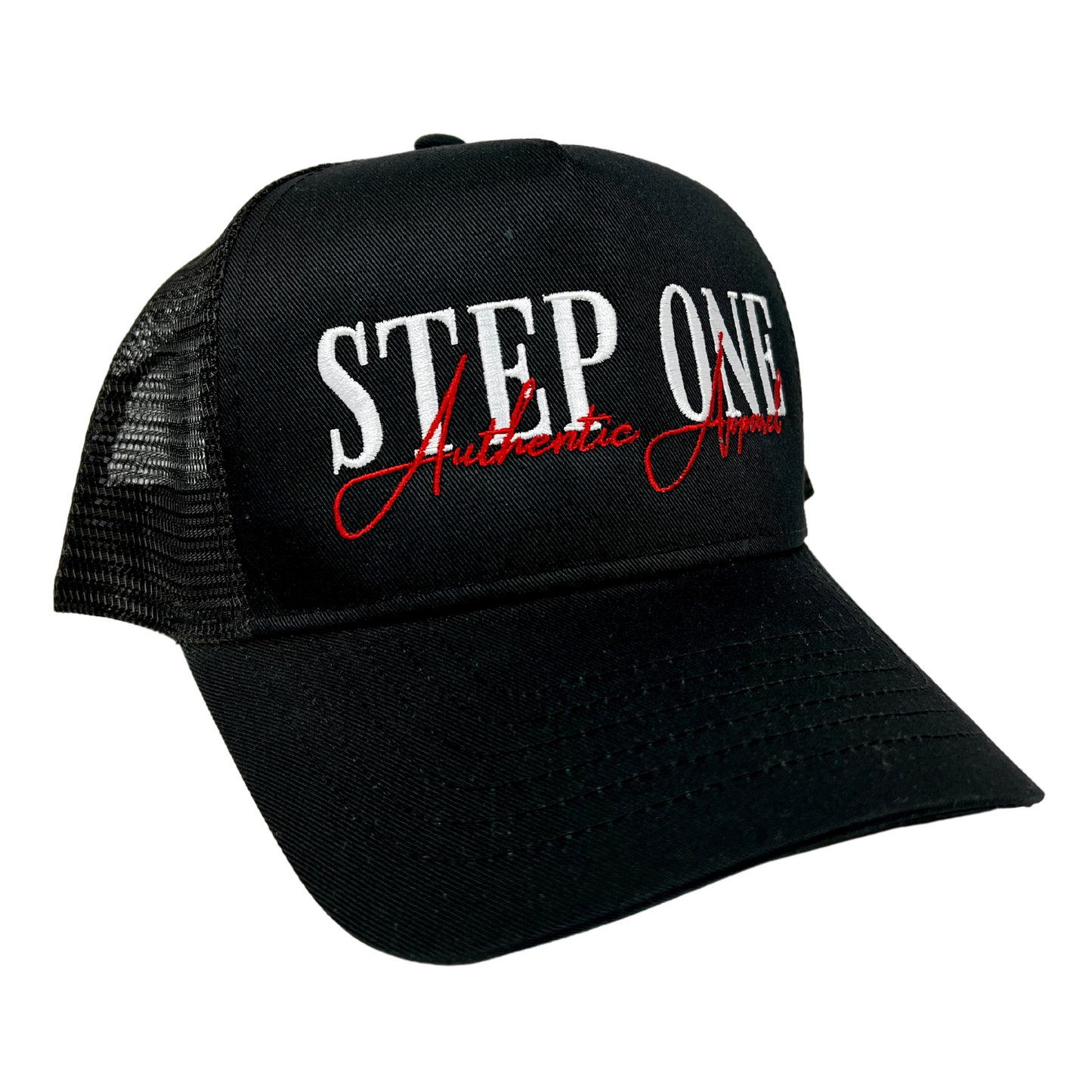 Step One Authentic Script Trucker Hat