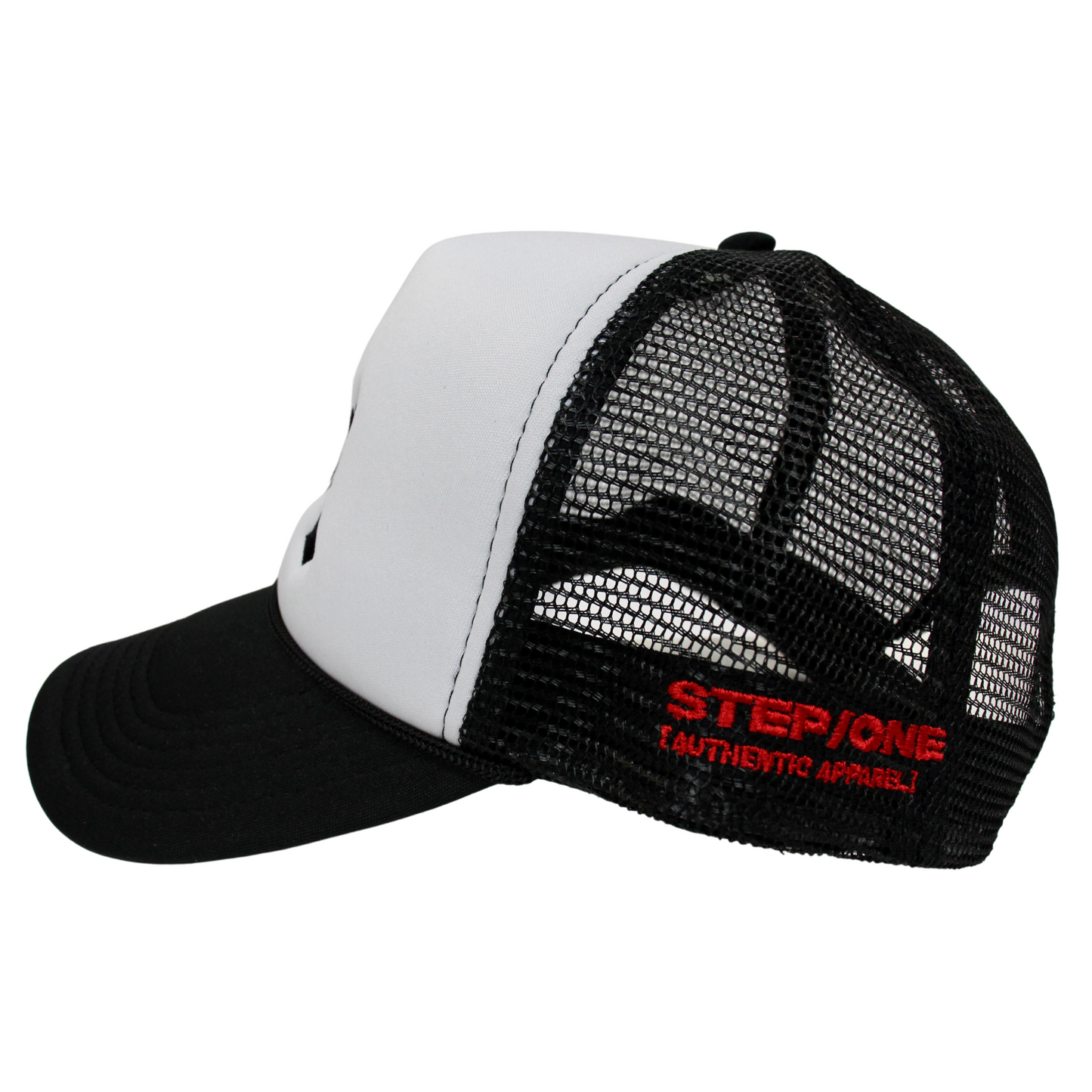 Step One Authentic Trucker Hat (Black/White)
